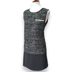THML Anthropologie Women’s Black Silver Tweed Sleeveless Dress